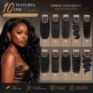 100% virgin remy human hair 5x5 HD lace closure