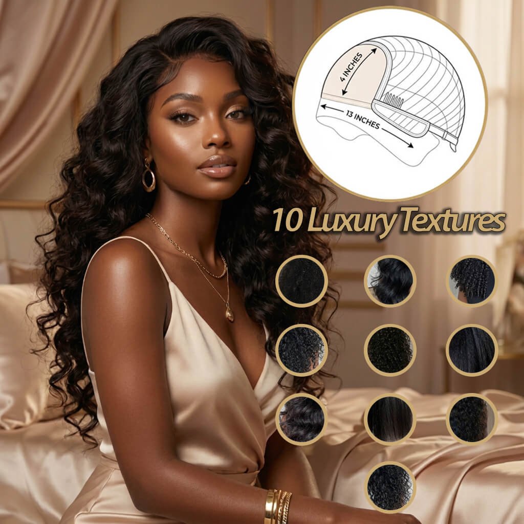 13x4 HD Lace Front Wig - Glueless Beginner Friendly Double Drawn Human Hair Wigs With Drawstring