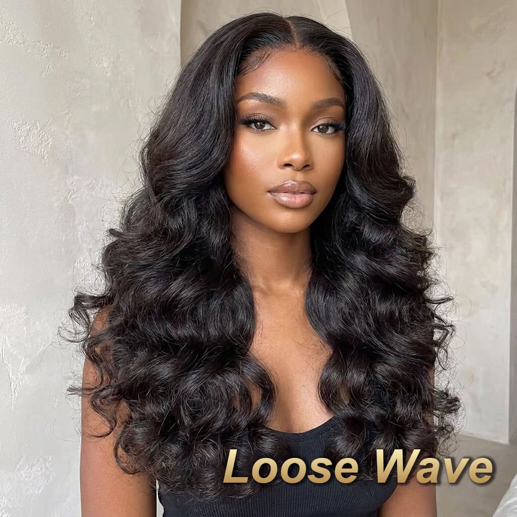 Loose Wave Glueless Beginner Friendly Double Drawn Human Hair Wigs With Drawstring