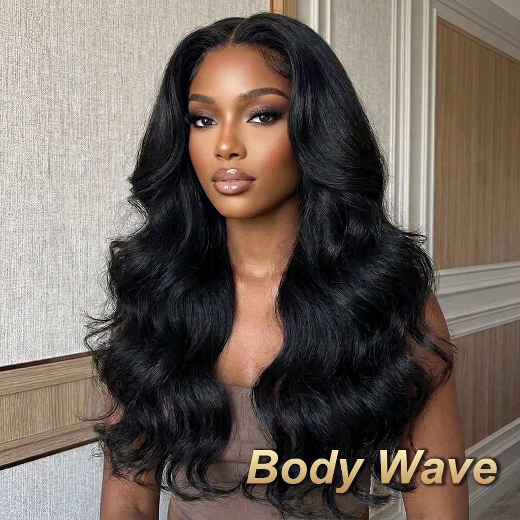 body wave Glueless Beginner Friendly Double Drawn Human Hair lace Wig With Drawstring