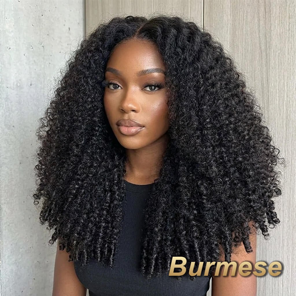 burmese Glueless Beginner Friendly Double Drawn Human Hair Wigs With Drawstring