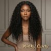 kinky curly Glueless Beginner Friendly Double Drawn Human Hair Wigs With Drawstring