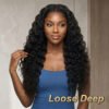 loose deep Glueless Beginner Friendly Double Drawn Human Hair Wigs With Drawstring