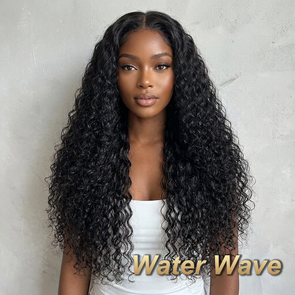 water wave Glueless Beginner Friendly Double Drawn Human Hair Wigs With Drawstring
