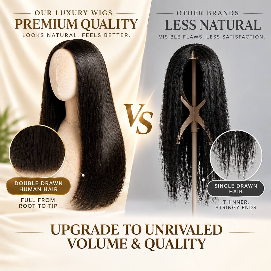 double drawn human hair full from root to tip